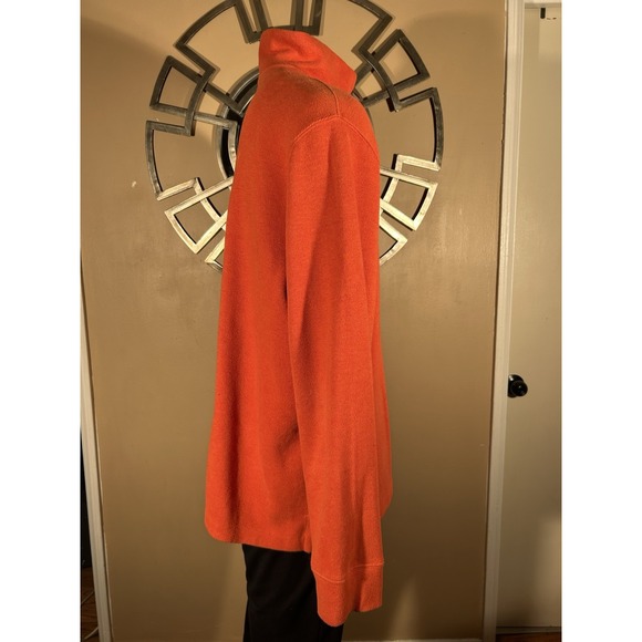 Polo Ralph Lauren Men's French Rib Quarter Zip Pullover‎ Sweatshirt XXL Orange - Picture 4 of 10